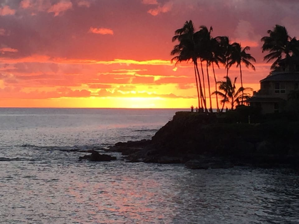 Gorgeous sunsets that can be viewed on the Lanai or across the road!