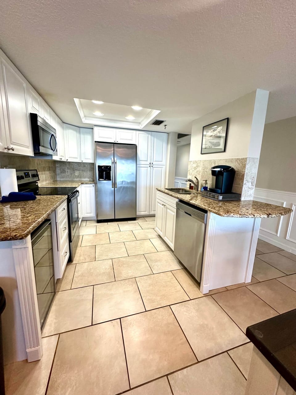 Open kitchen with wine cooler 