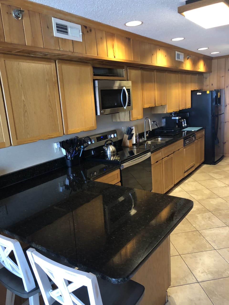 View of kitchen from living room