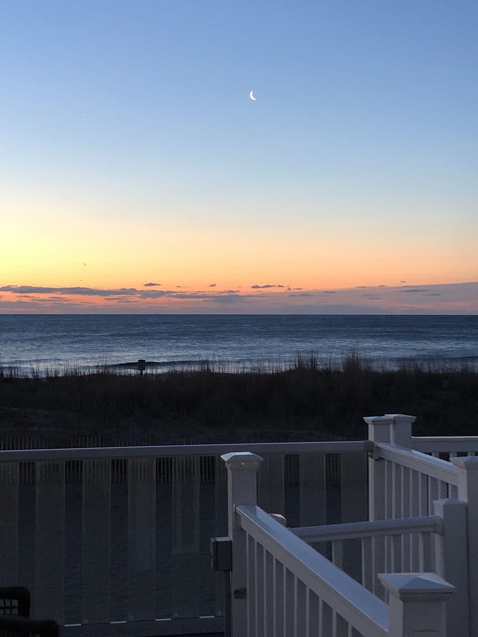 Morning sunrise view from deck