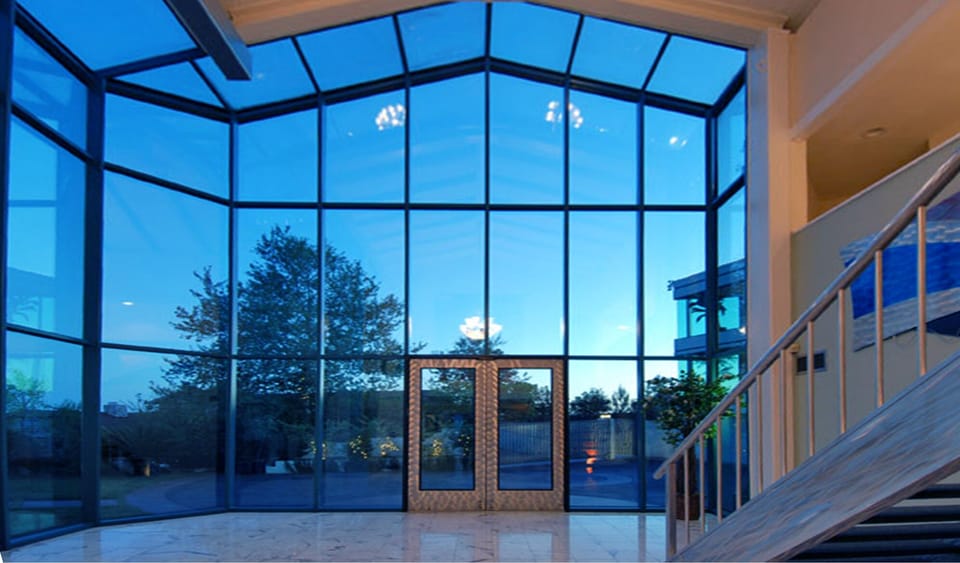 Glass foyer