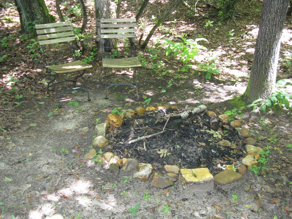 Tell ghost stories, roast marshmallows beside the fire ring beside the cabin.