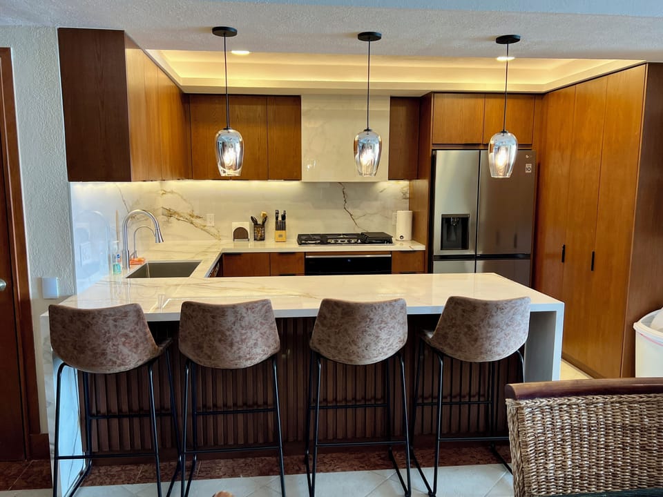 Newly renovated kitchen (9/24) is well equipped for cooking and baking needs.