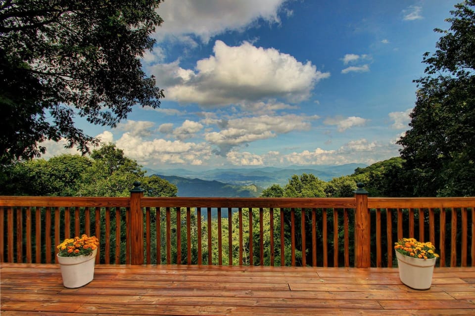 The View
off the main balcony looking into the valley. 