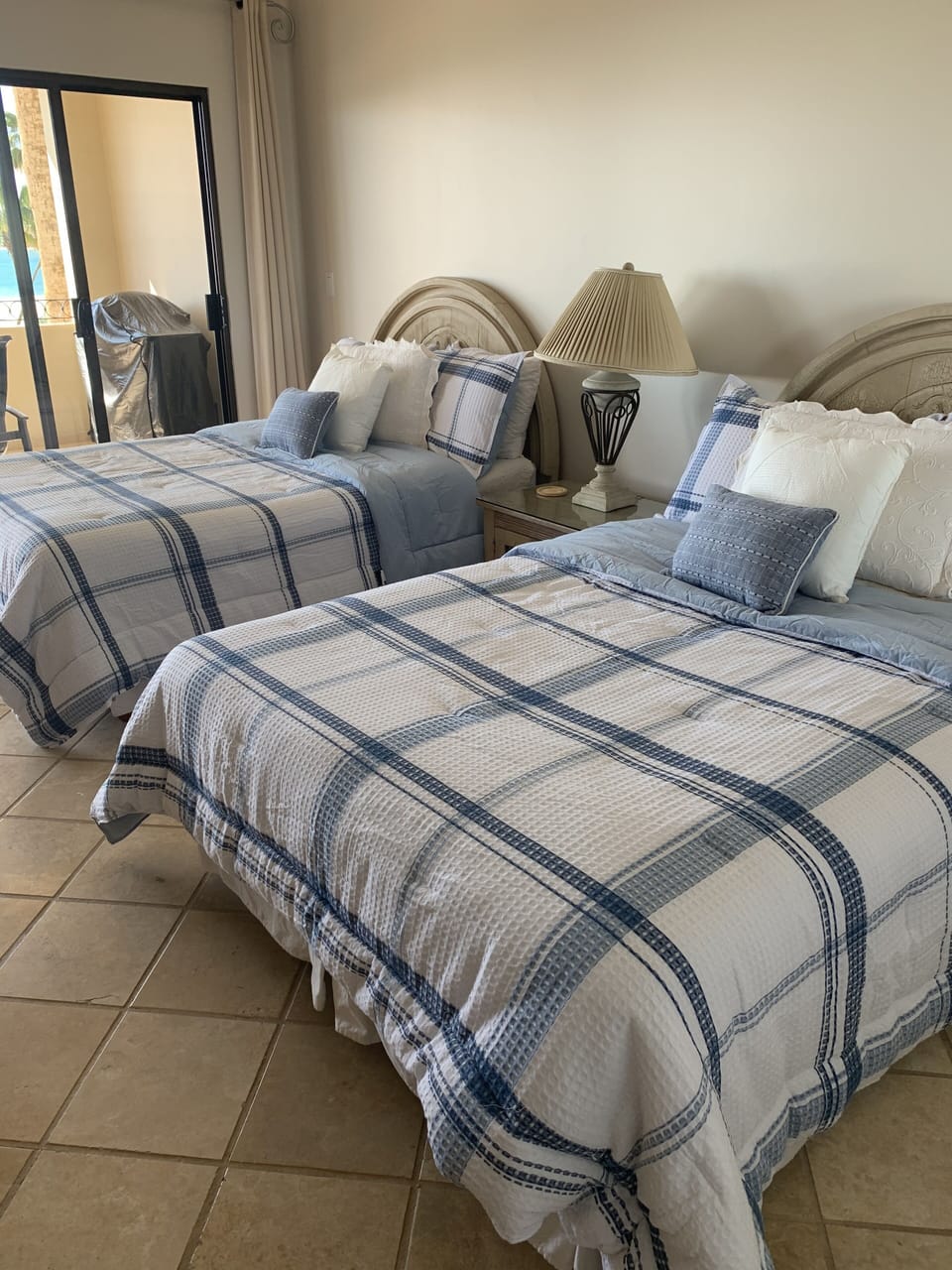 Two double beds in the 2nd bedroom.

