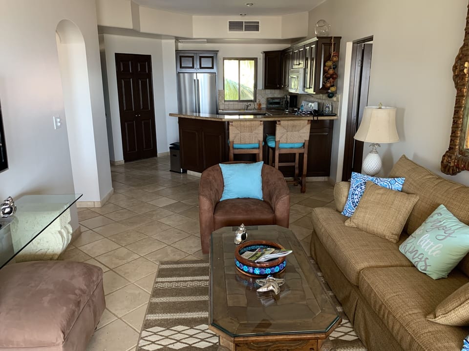 Living room & kitchen.