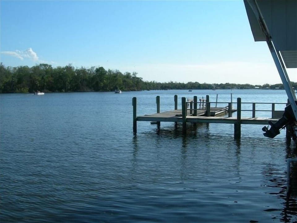 View of river with boats heading toward Gulf.