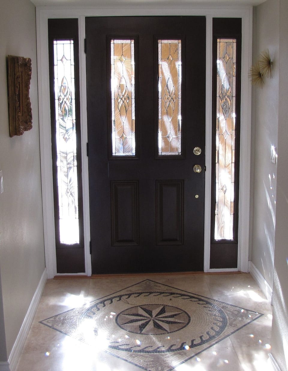 A beautiful entry way to welcome guests.  New windows and sliding glass doors 