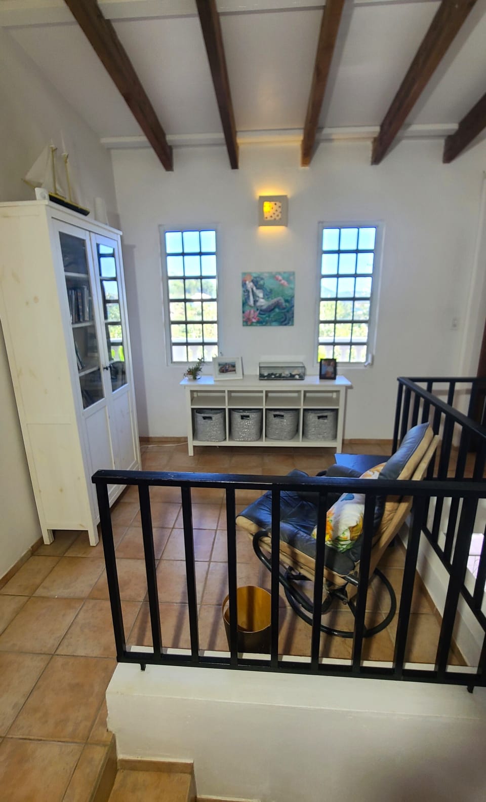 Upstairs library and reading room.