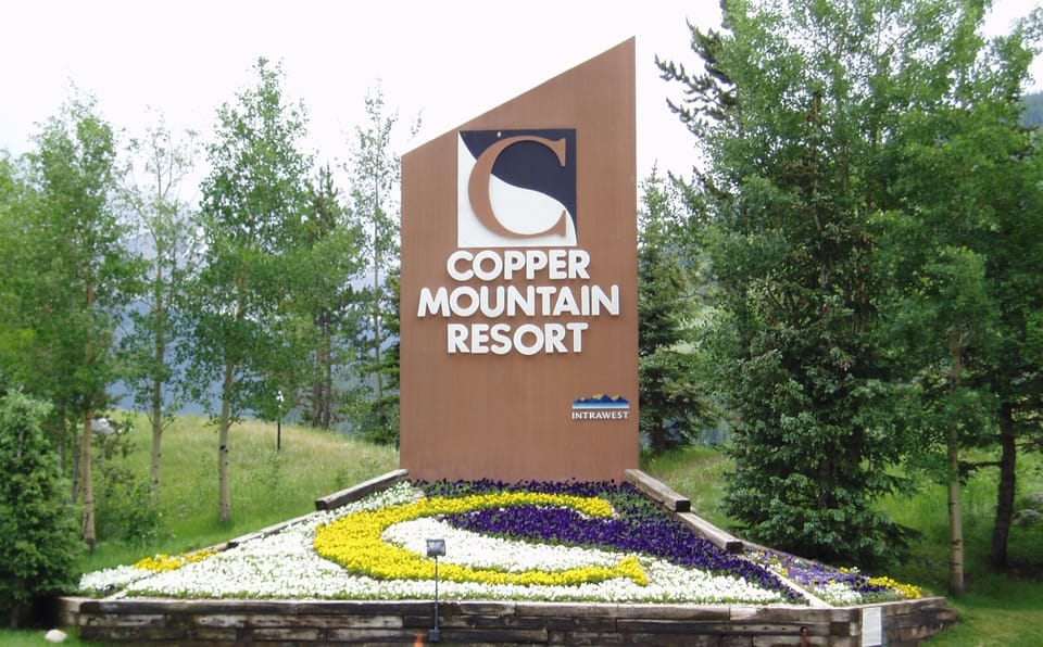 Old Copper Sign in the summer time