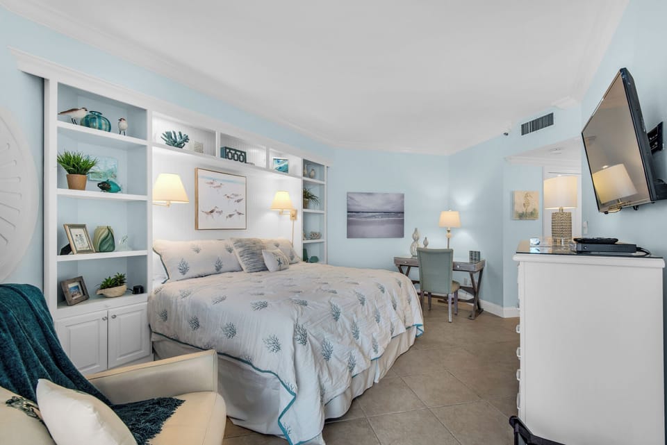 The large master bedroom has all the room you  need to relax