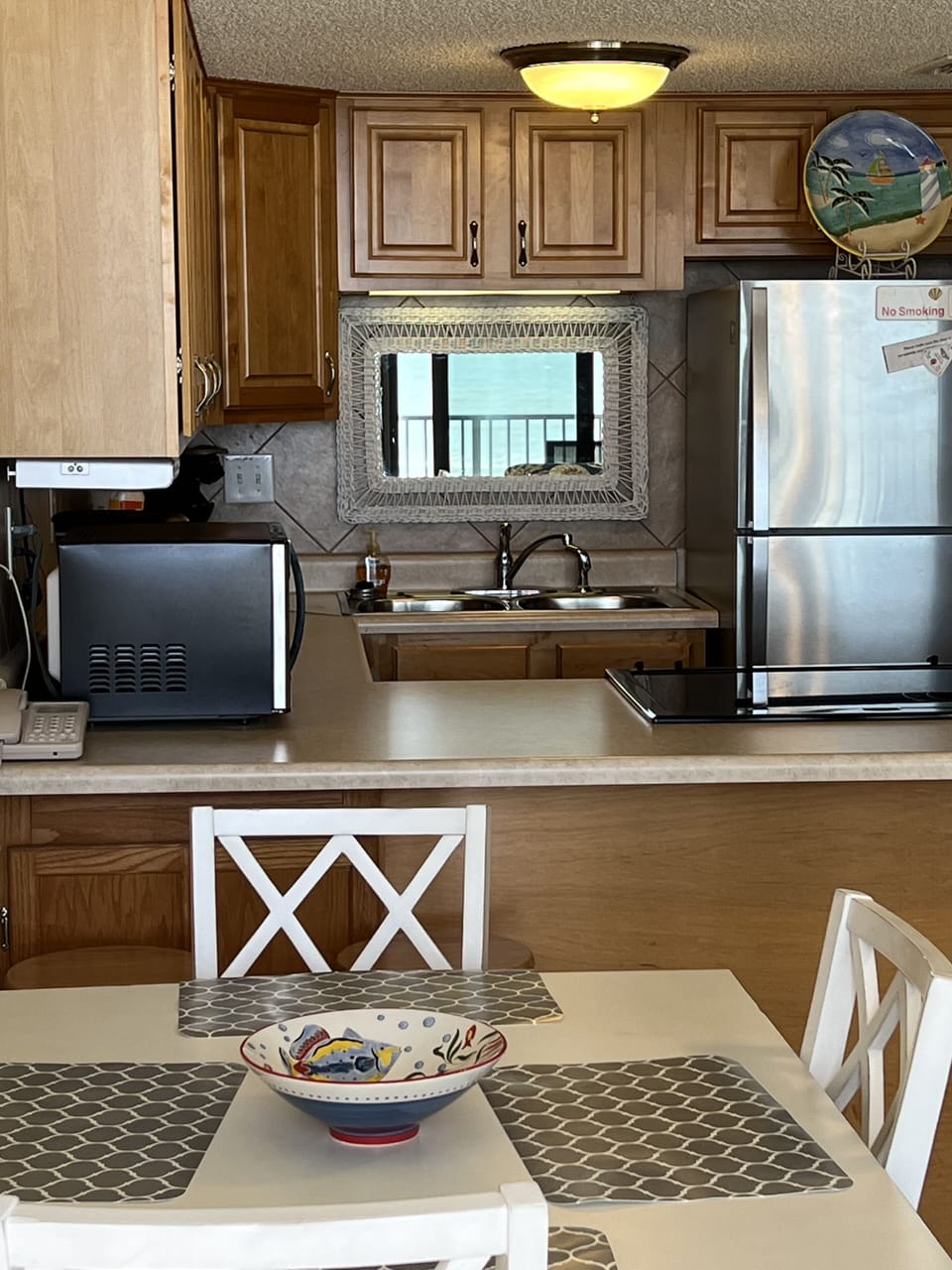 Kitchen with smooth top stove
