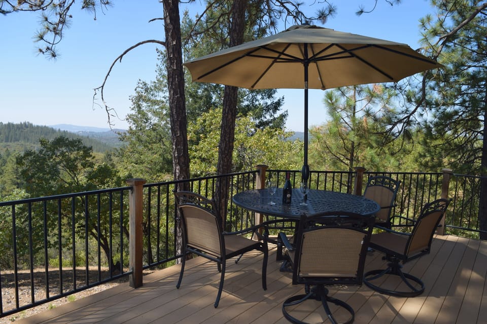 Deck dining.