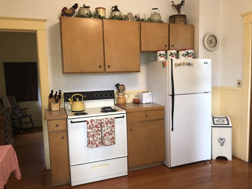 The well stocked kitchen.

