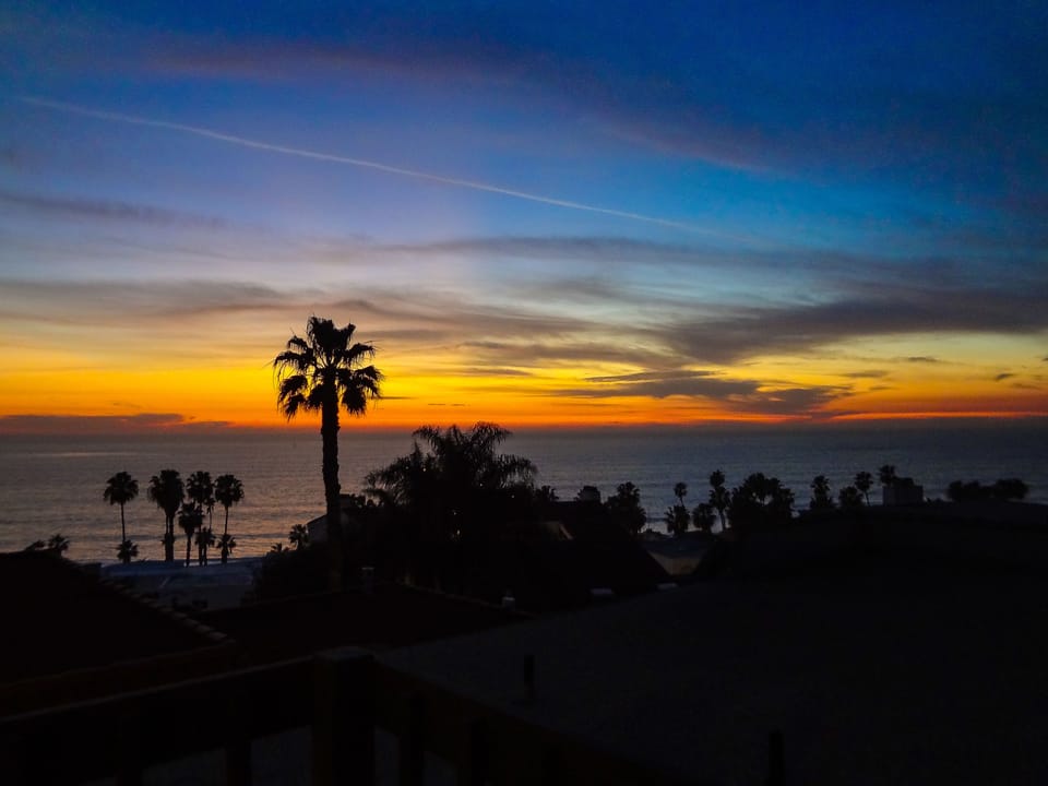 sunset view from private balcony of the unit