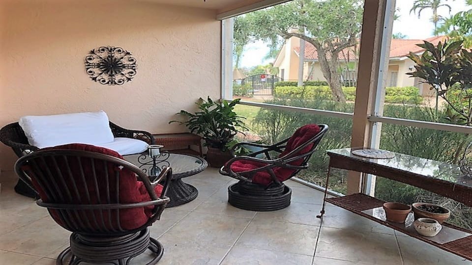 Lanai, steps away from the pool and club house 
