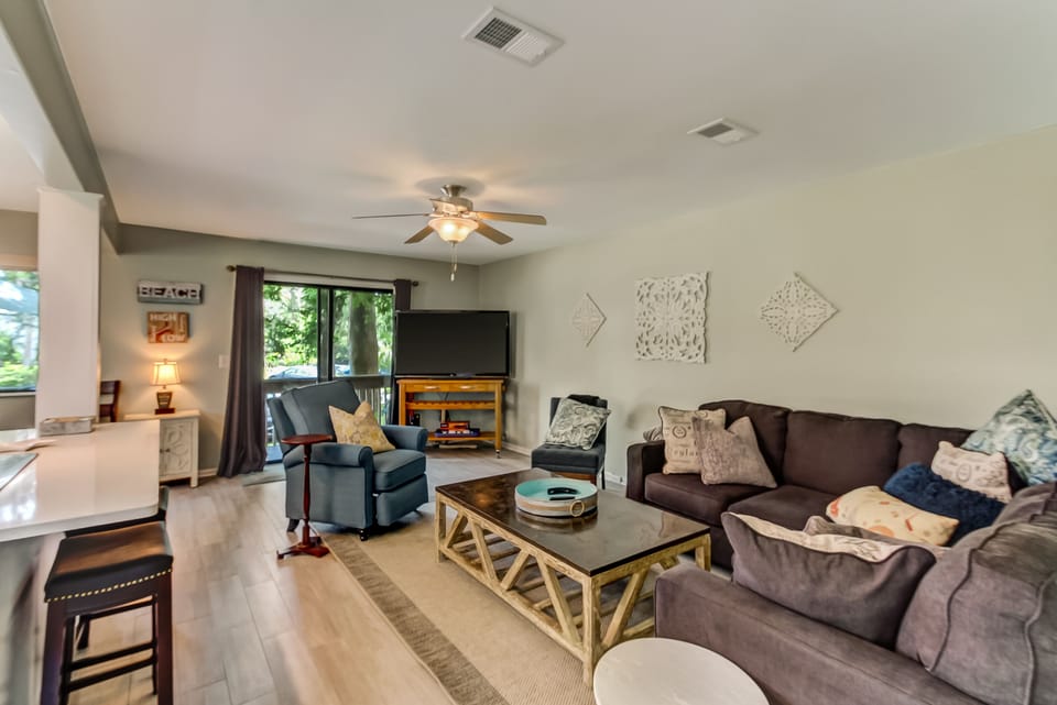 Living Area with Flat Screen TV and All New Furnishings