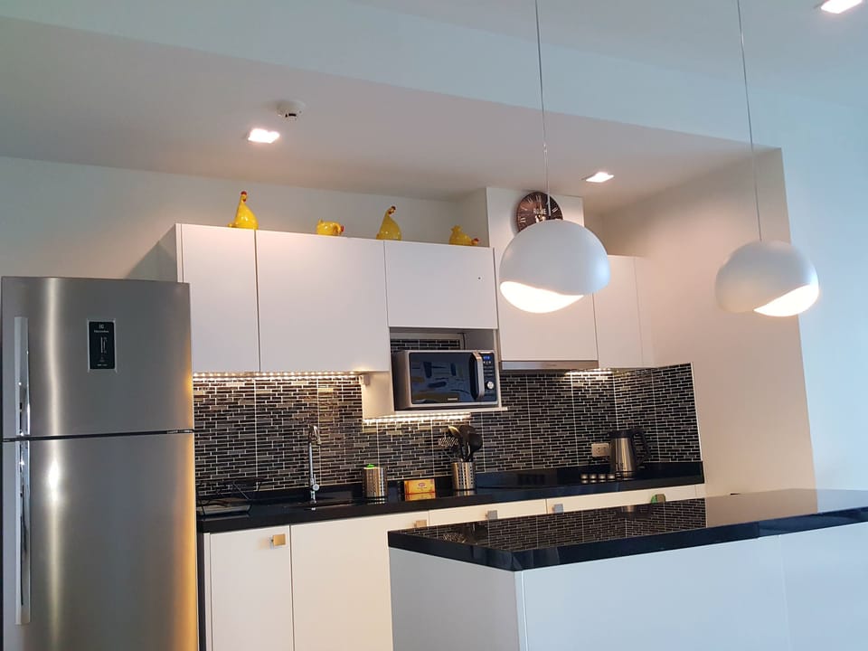 Clean and easily maintained kitchen area