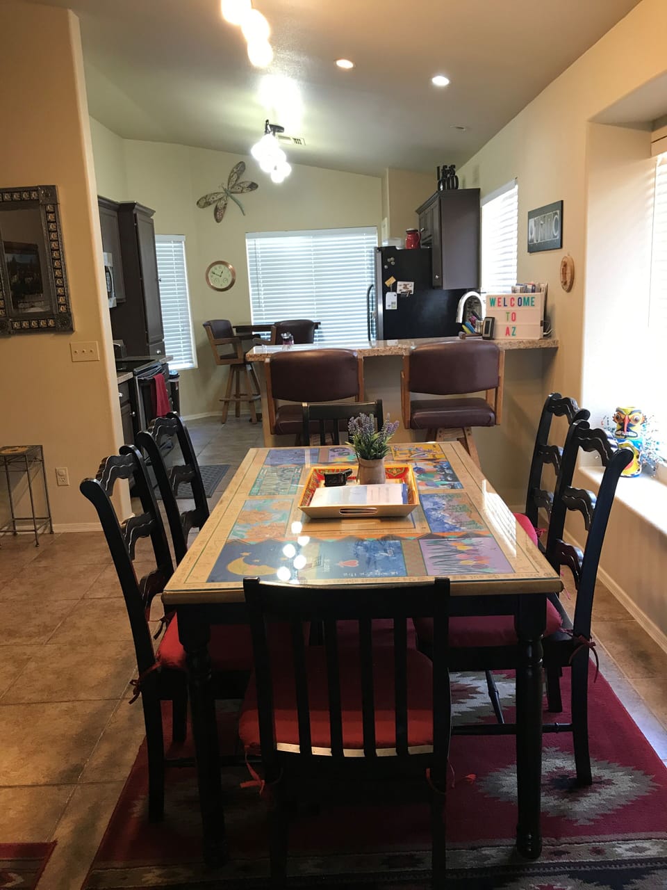 Dining area table and chairs