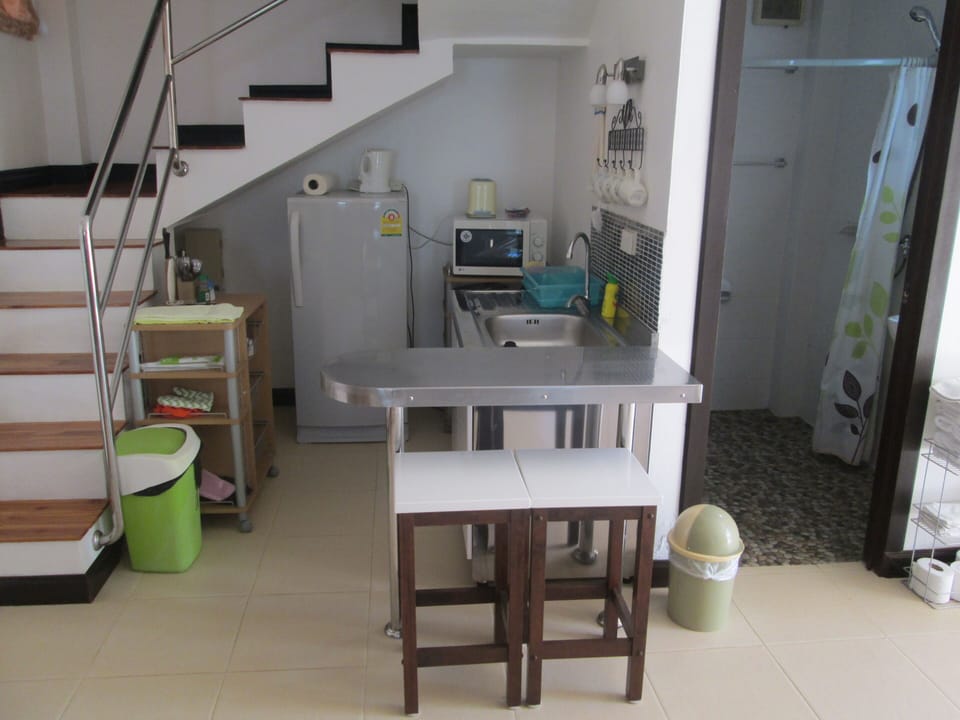 kitchenette and bathroom 