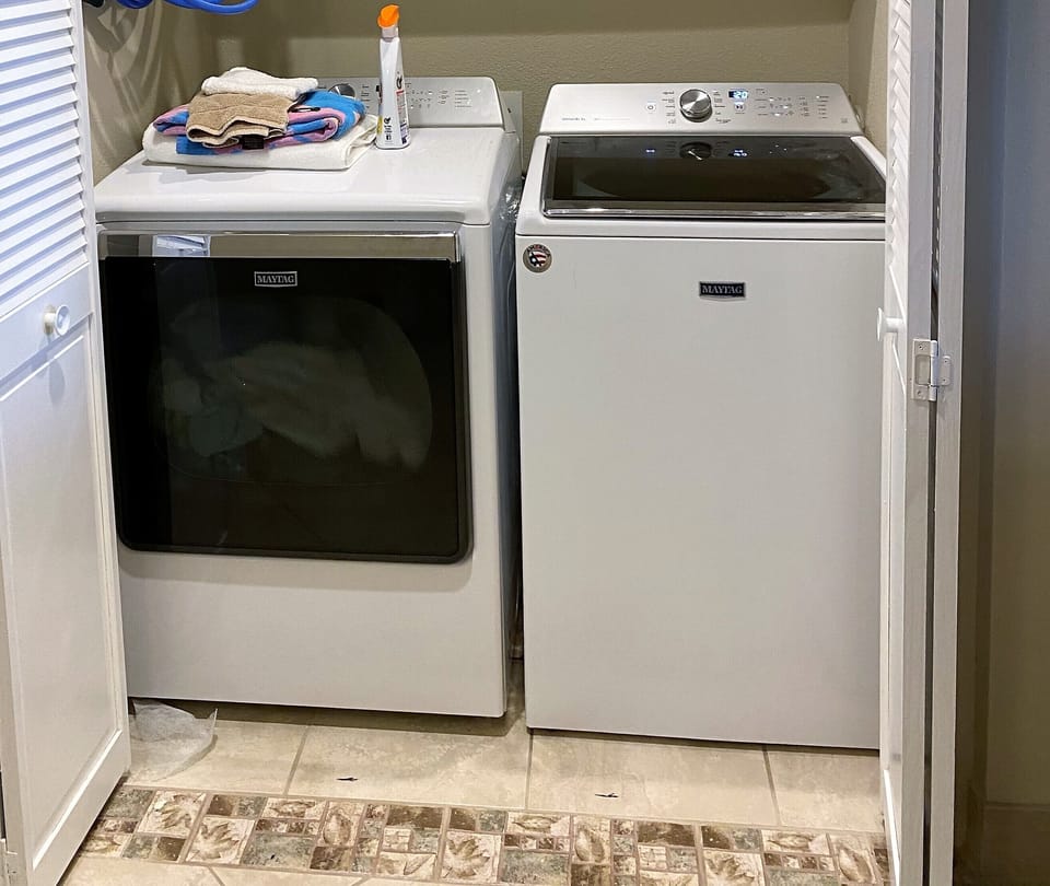 Extra large washer and dryer in condo.