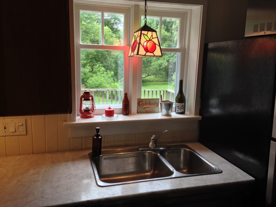 Kitchen - view over deck and backyard