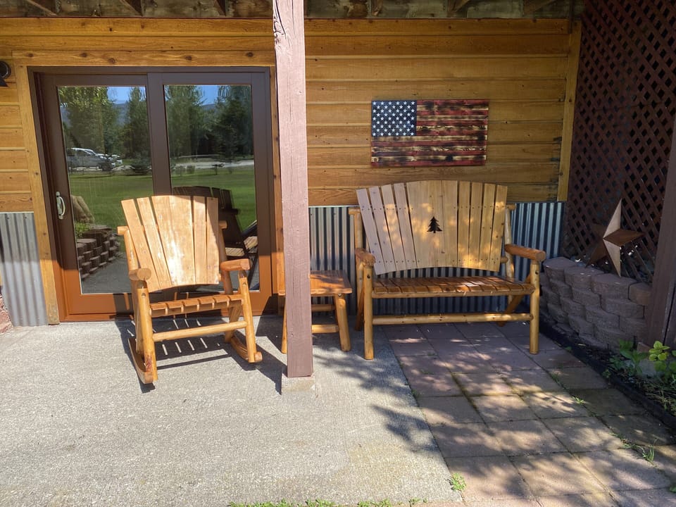 Lower level porch opening to yard 