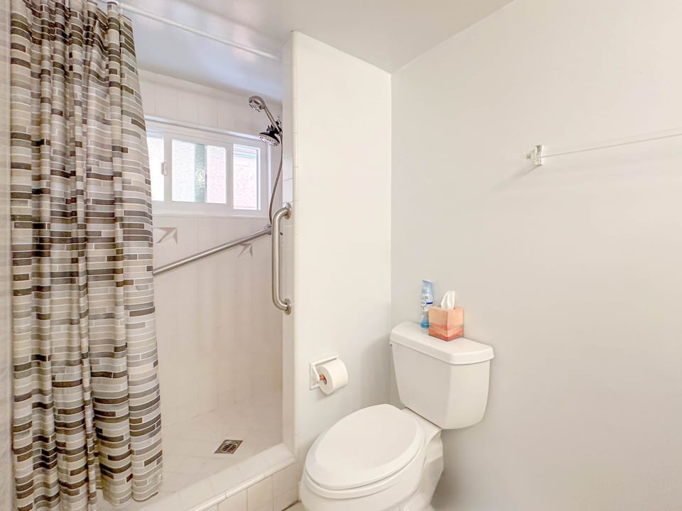Ensuite 3/4 bath w grab bars