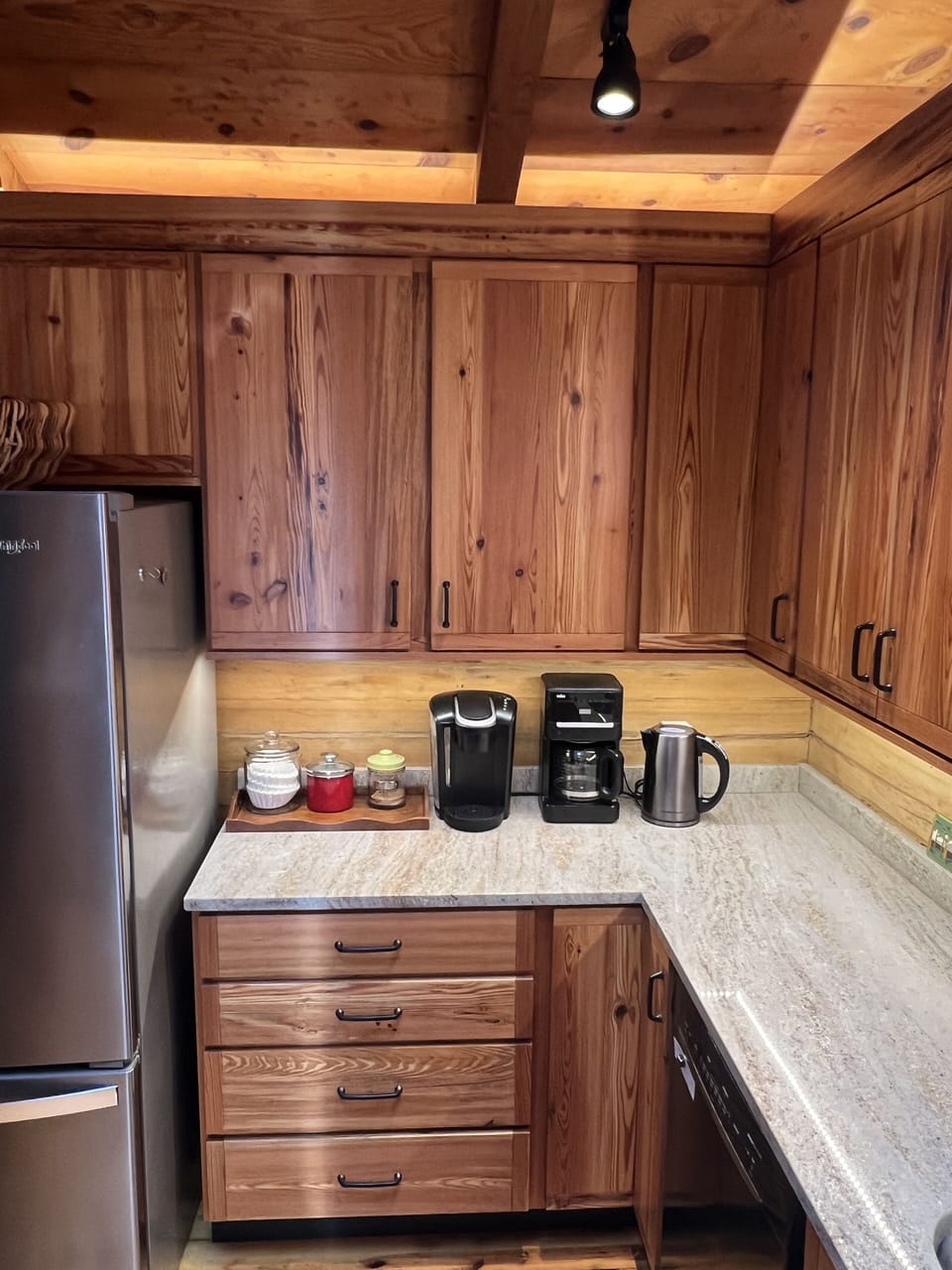 Coffee and tea station. 