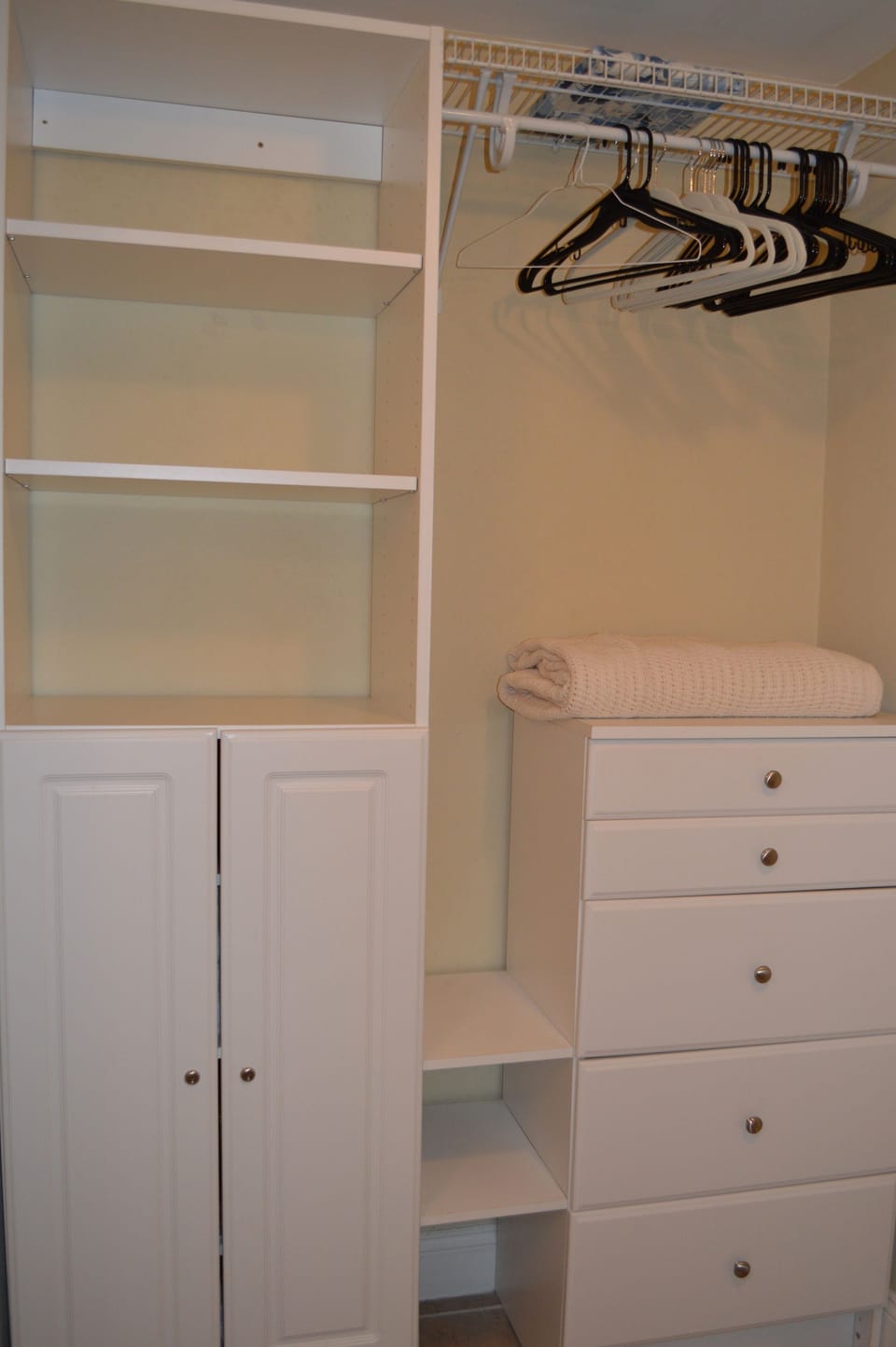 Storage in the HUGE walk-through master bedroom closet