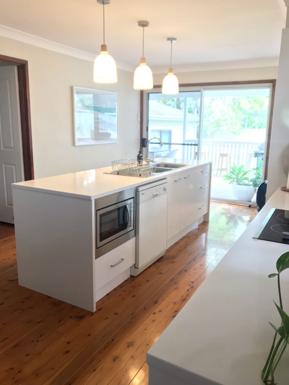Kitchen & Island bench ~ white Caesarstone bench  