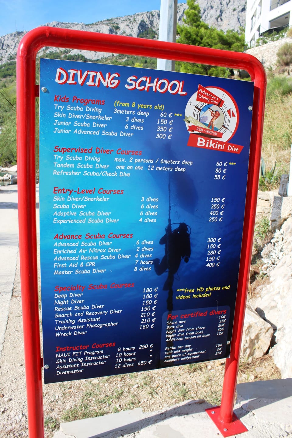 Go diving from the beach