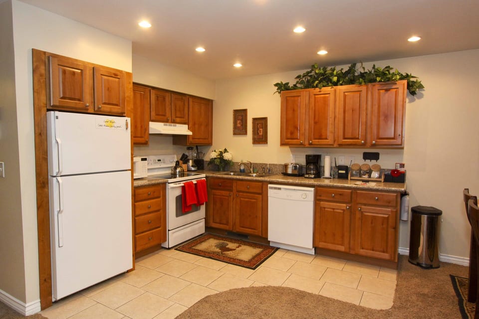 Kitchen is open to living and dining area and has everything you will need