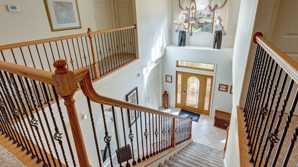 Front Door view from top of the stairs