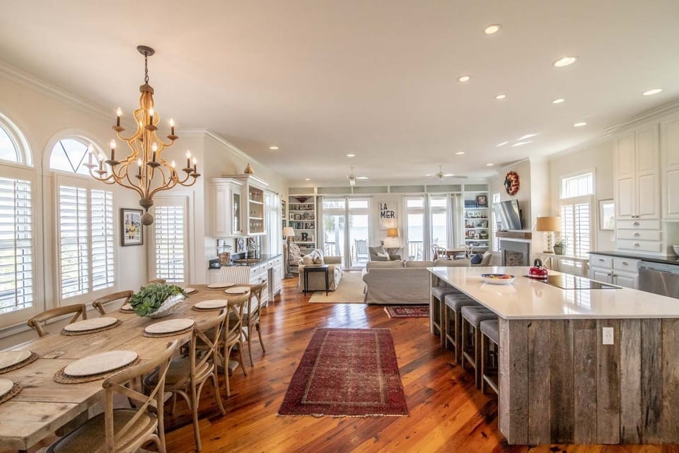 Open kitchen and living area