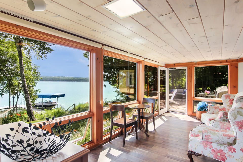 More lake view and new hardwood floors in the kitchen, living  and dining rooms.