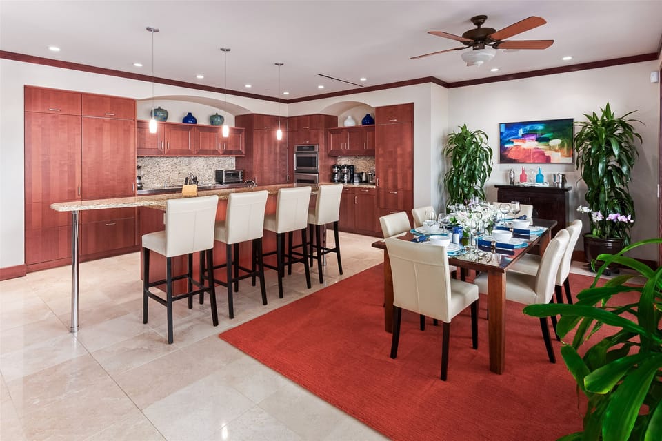 Dining for Six Counter Seats for Five Exceptionally Well-Equipped Kitchen