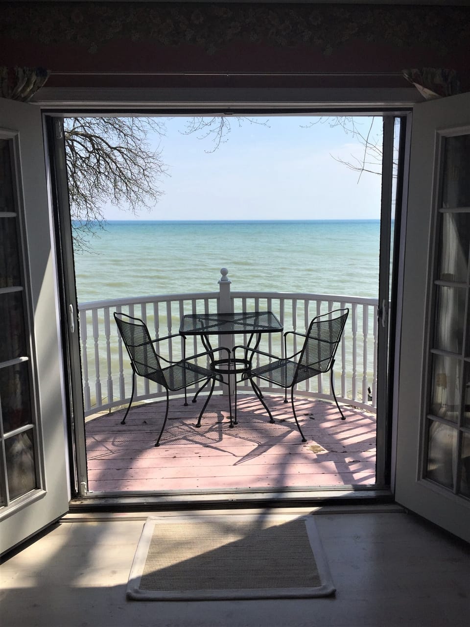 Master suite Juliet balcony is perfect spot for morning coffee and evening wine