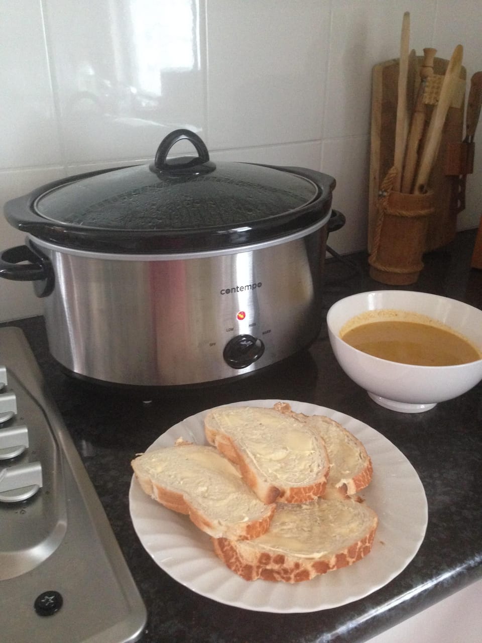 Hot soup after day at Snow 