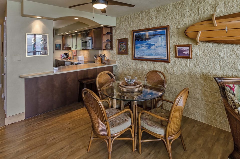 Dining area with bar seating as well.  