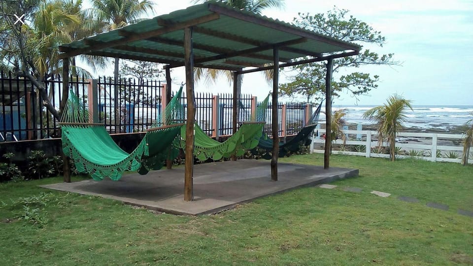 Hammocks and Palapa.