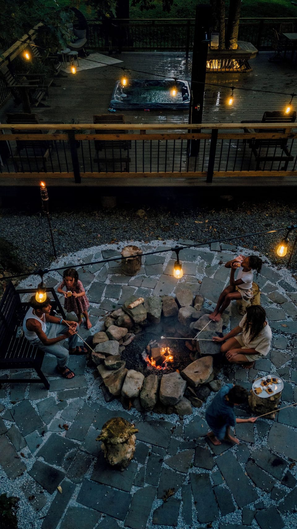 Firepit nights are the best in the Poconos.