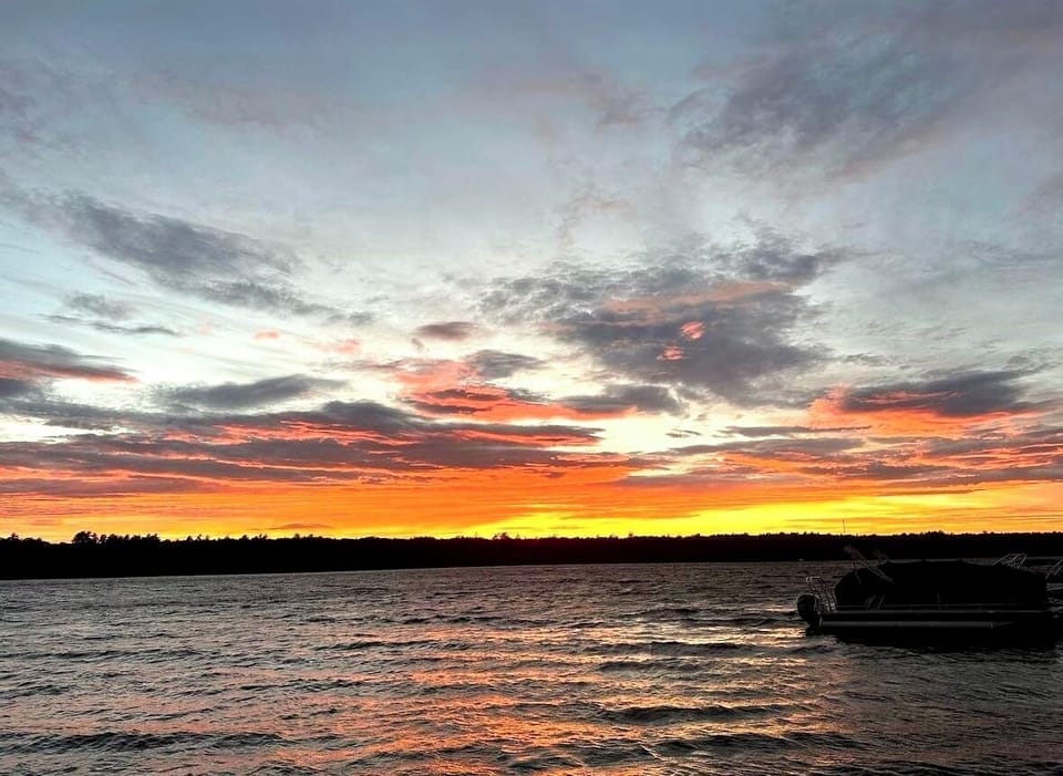 Beautiful sunset views over the lake