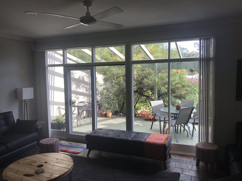 Sunny north facing living area and deck.