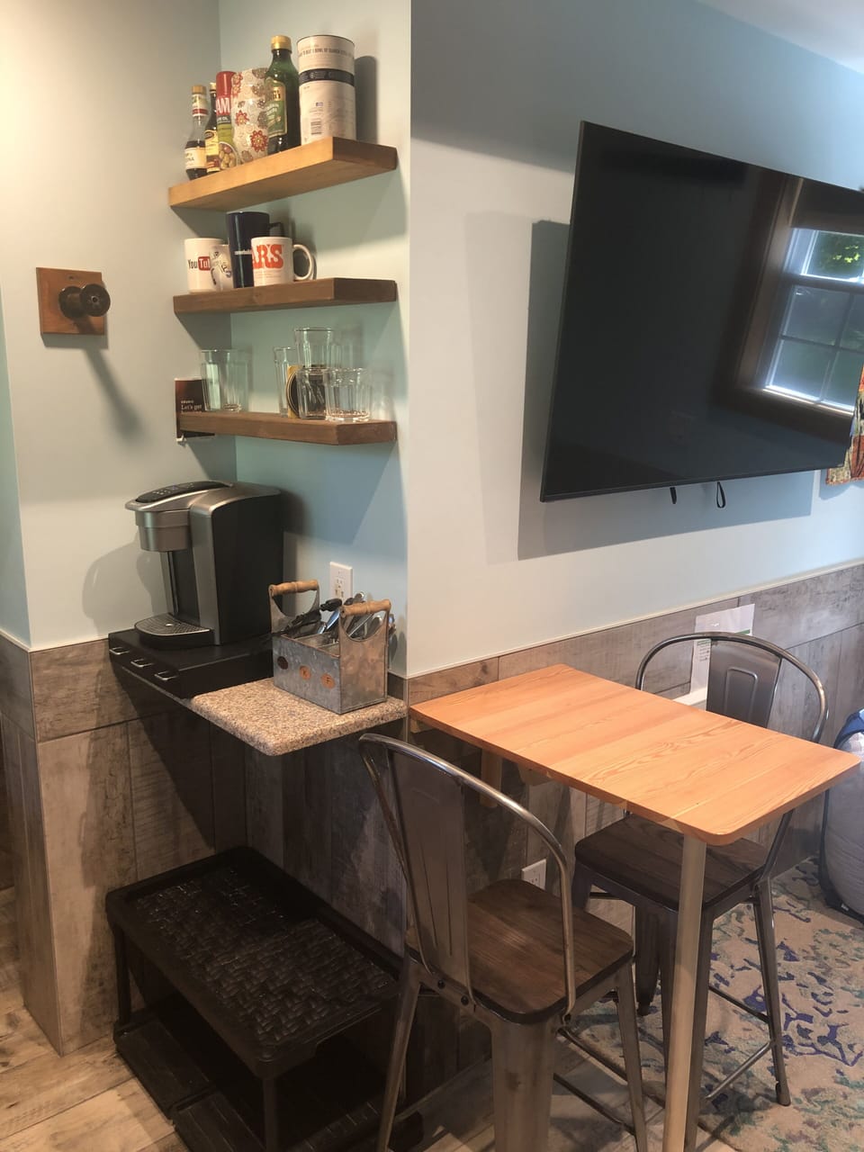 Kitchen w/fold down table (Keurig Coffee Maker)