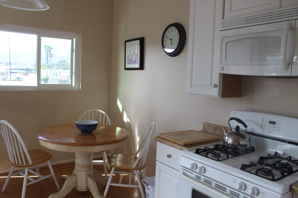 Upstairs kitchen with amazing view of the coastal range

