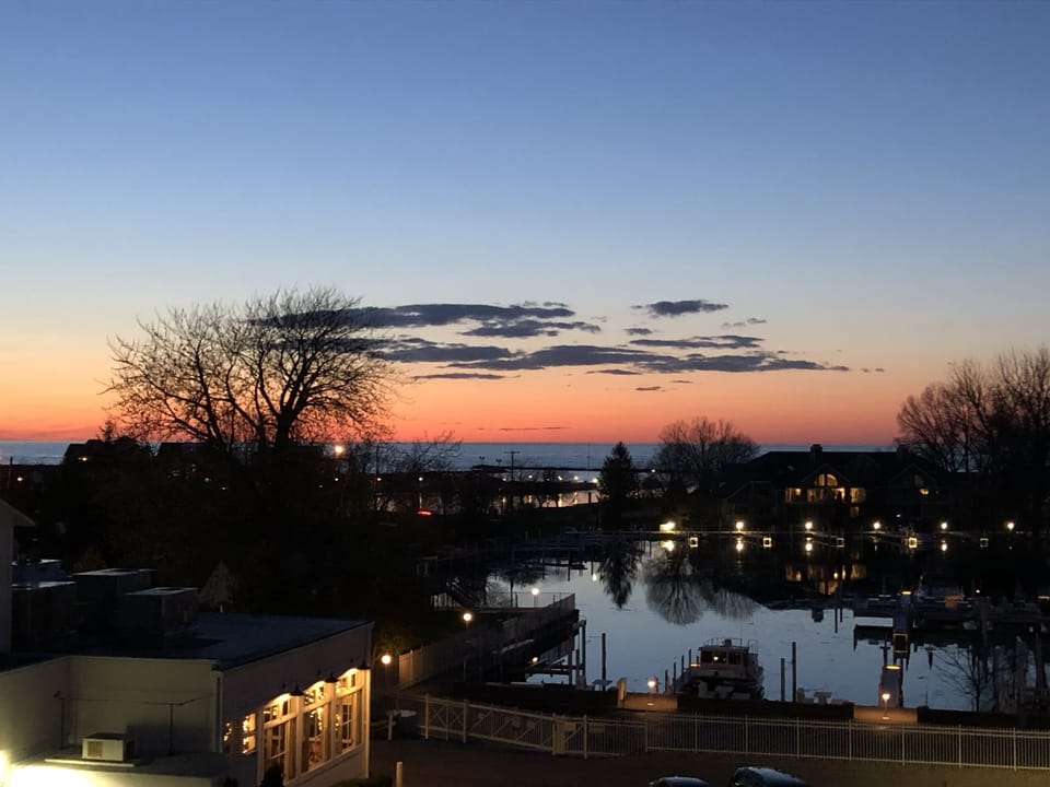 Sunset from our condo's balcony in the early Spring.