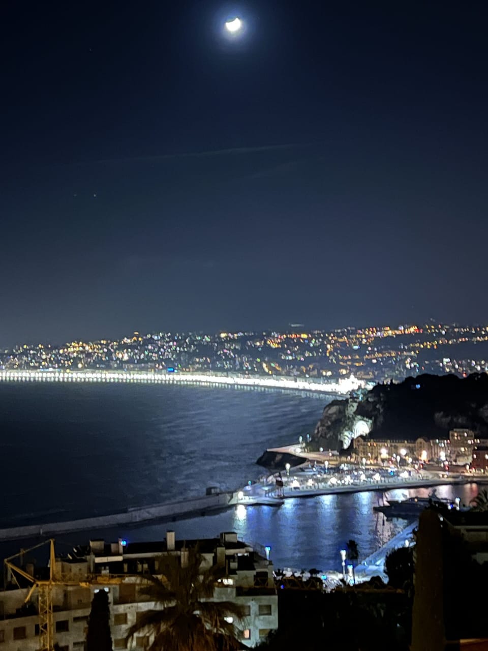 Night view on Nice Bay
