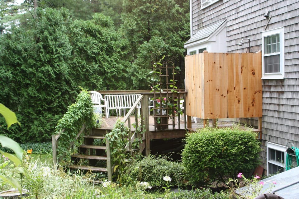 Back Deck with outside shower