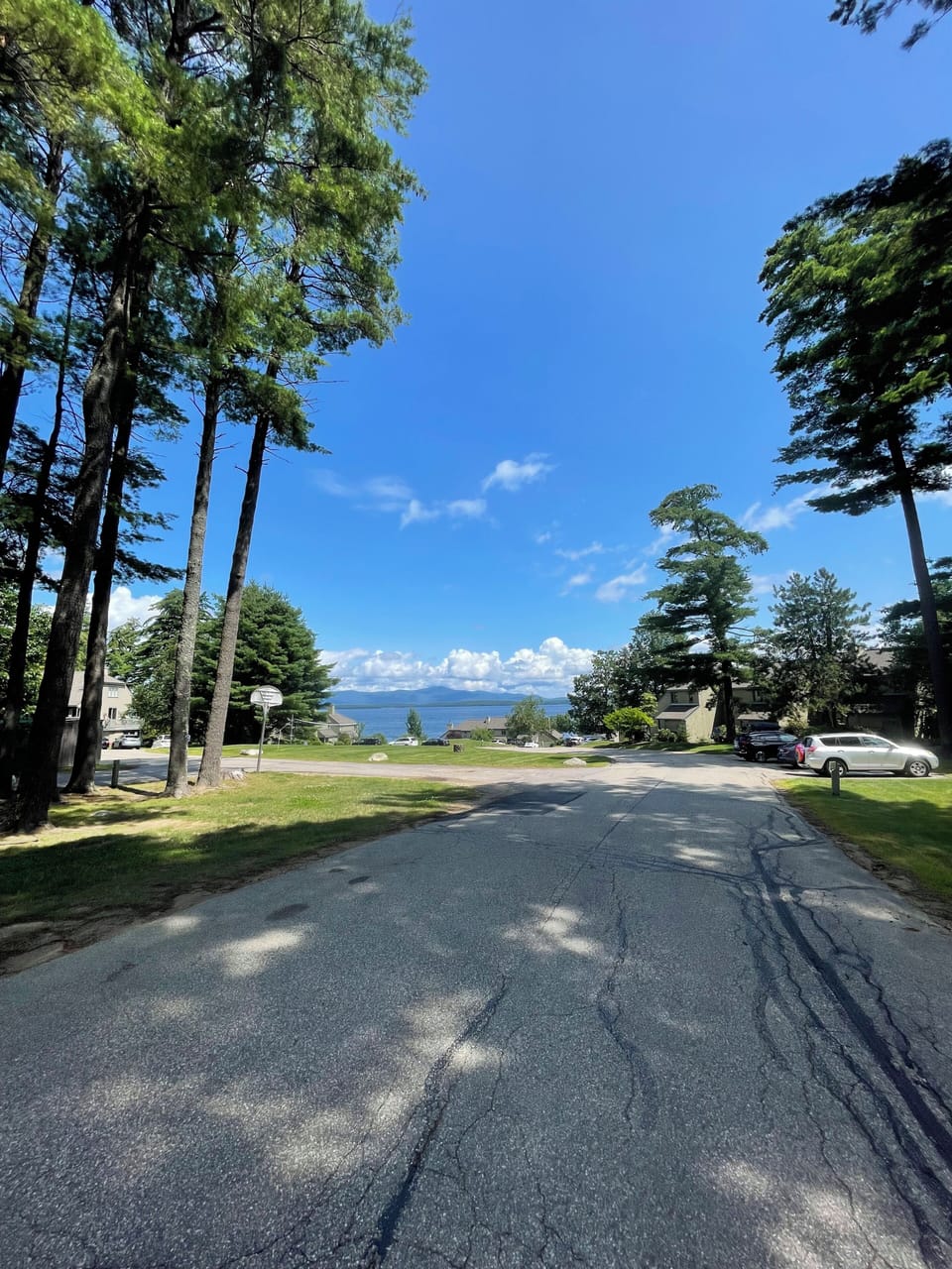 Scenic view of lake from Samoset property(our bldg is to the right of the cars)